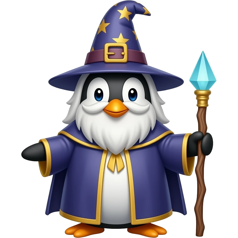 Penguin Wizard emoji