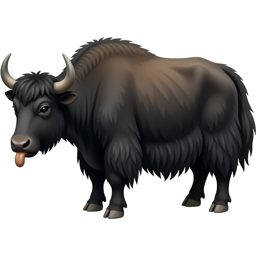 himalayan Yak having a shit emoji