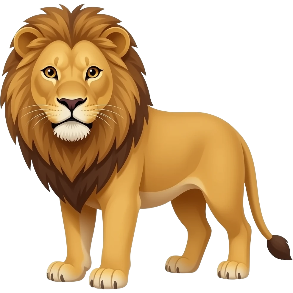 front-facing view lion full body emoji