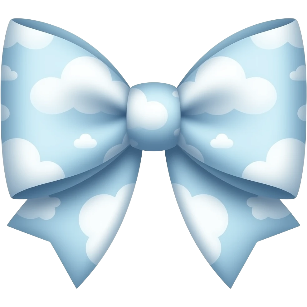 Cute cloudy lace coquette bow emoji