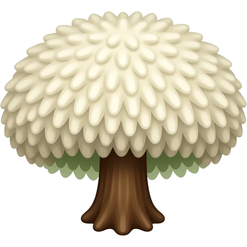 Lion's mane fluffy mushroom no tree emoji