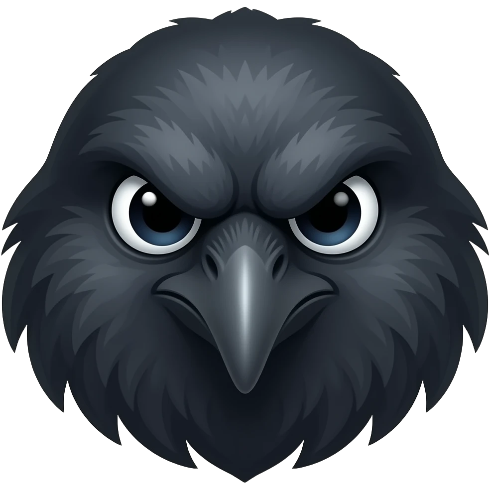 Angry crow face emoji