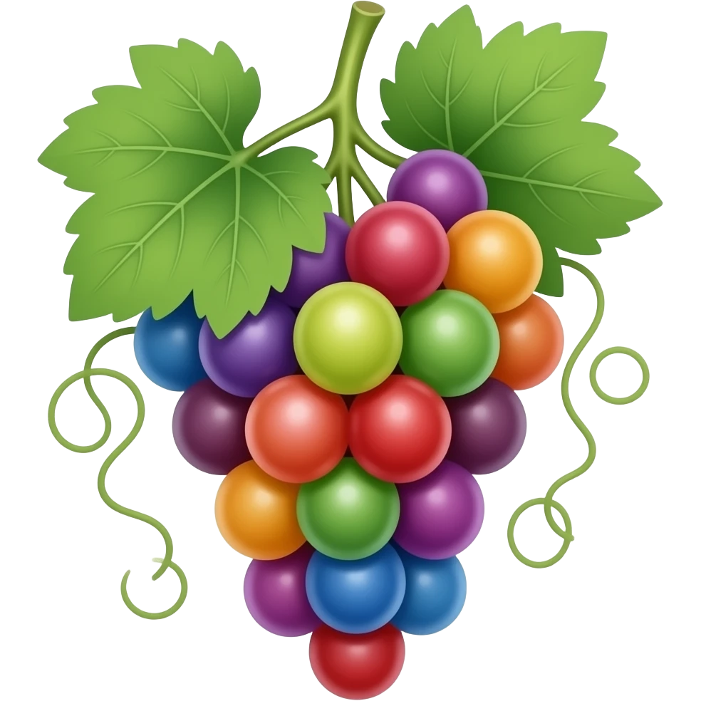 Rainbow grapes emoji