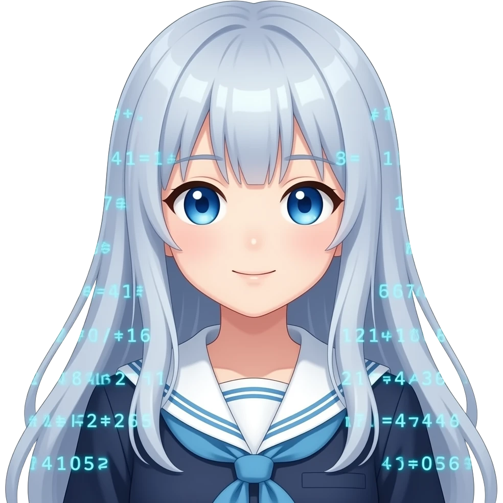 Anime character surrounded by code. emoji