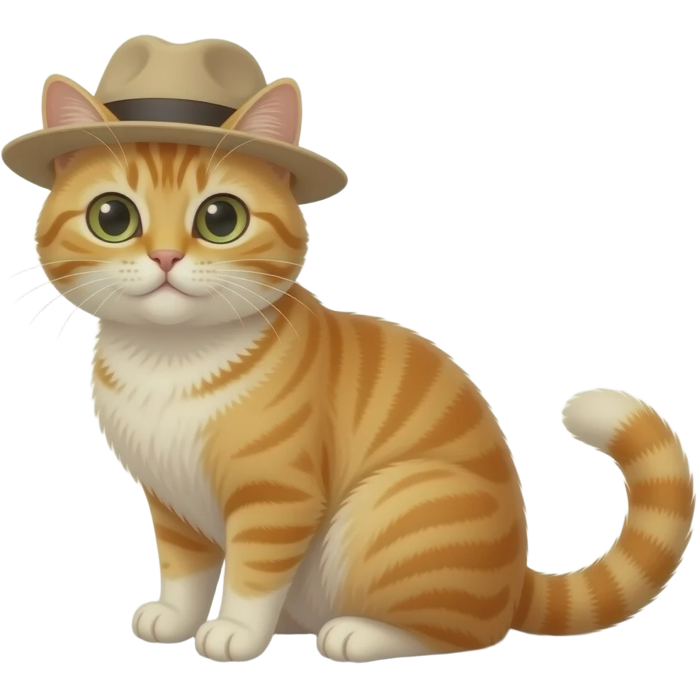 orange Cat wearing hat emoji