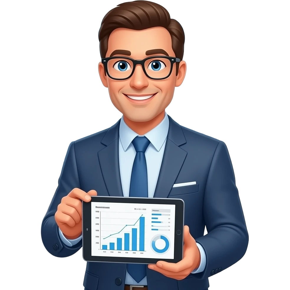 Male techy, friendly, smart, sharp, mid 30's, pricing agent for short term rental management business, nerdy not dressed up emoji