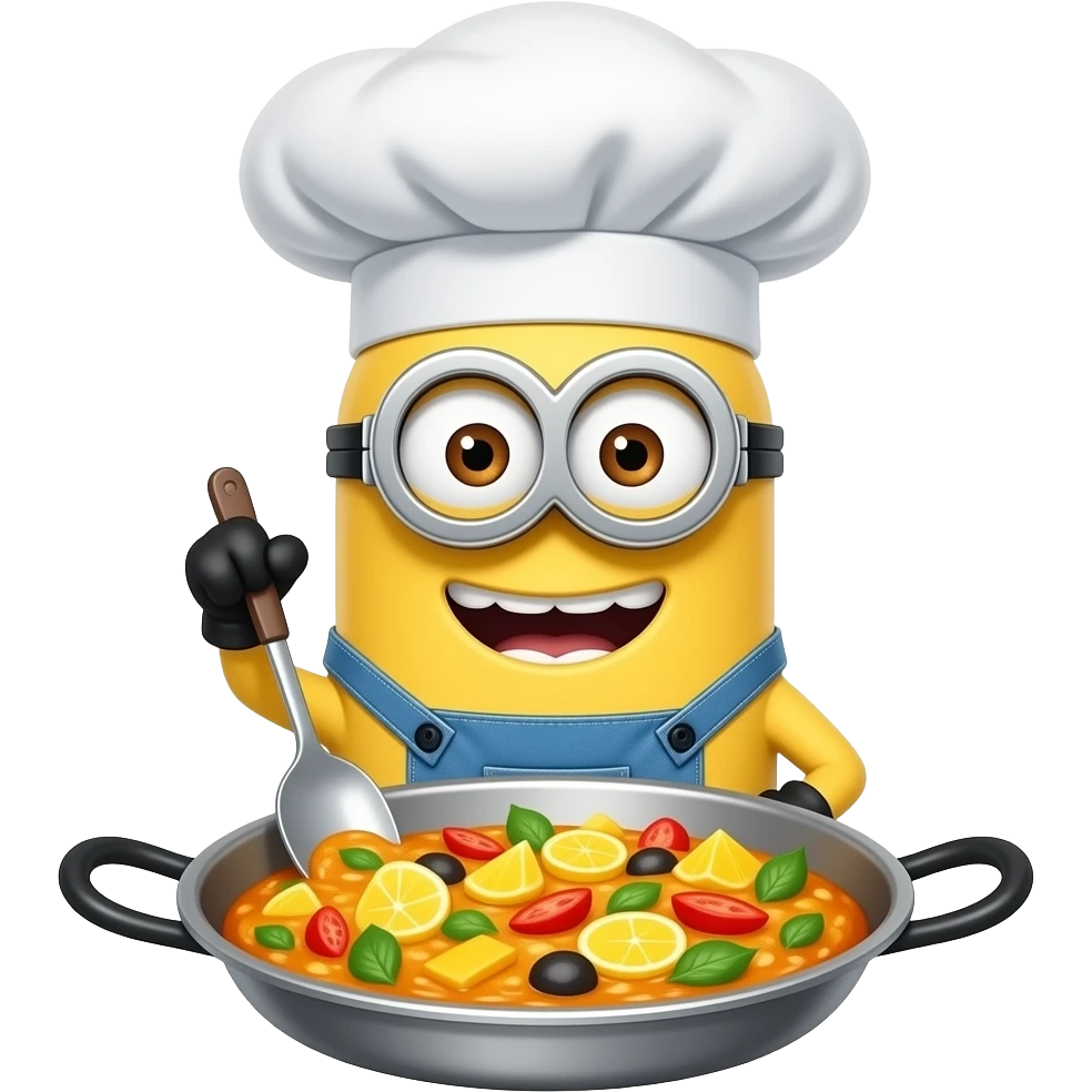Minion haciendo paella cocinero emoji
