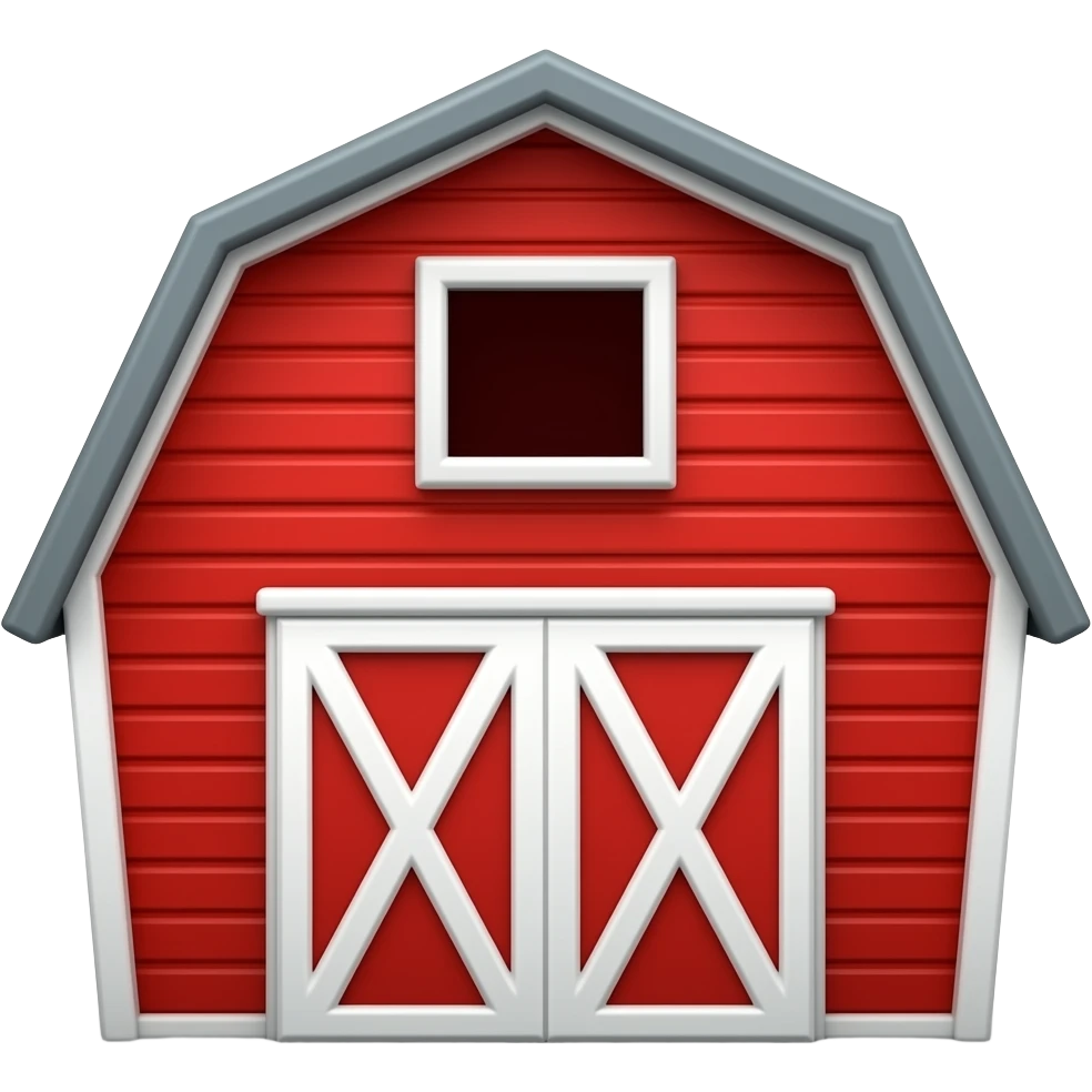 red toy barn emoji