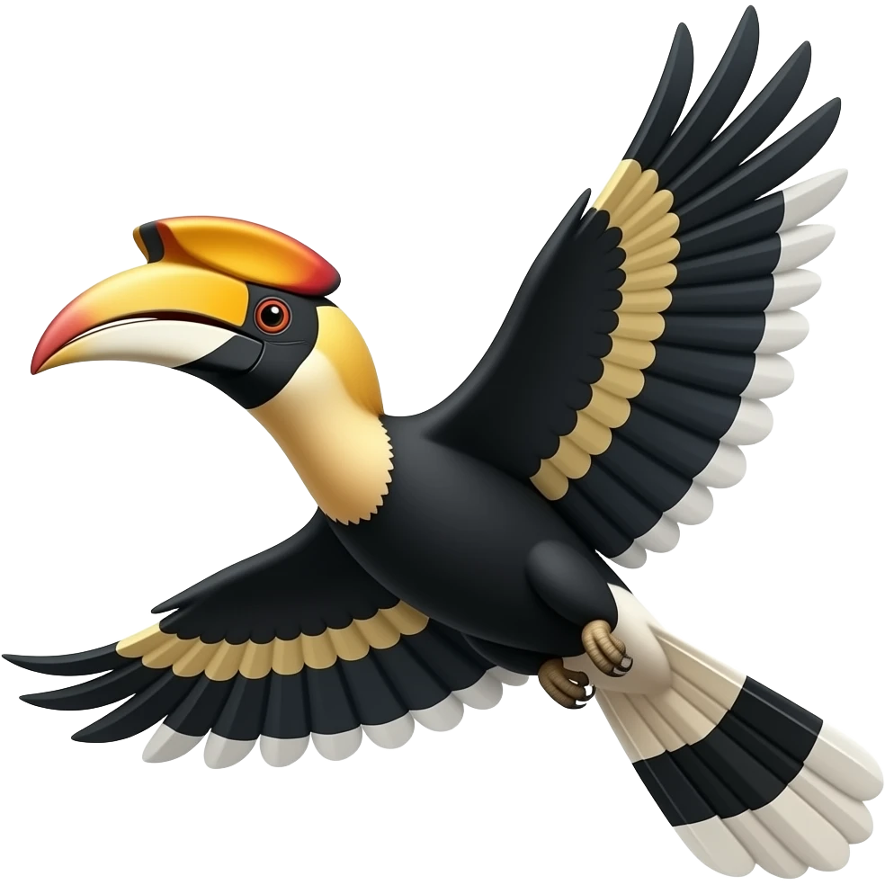Female Hornbill flying emoji
