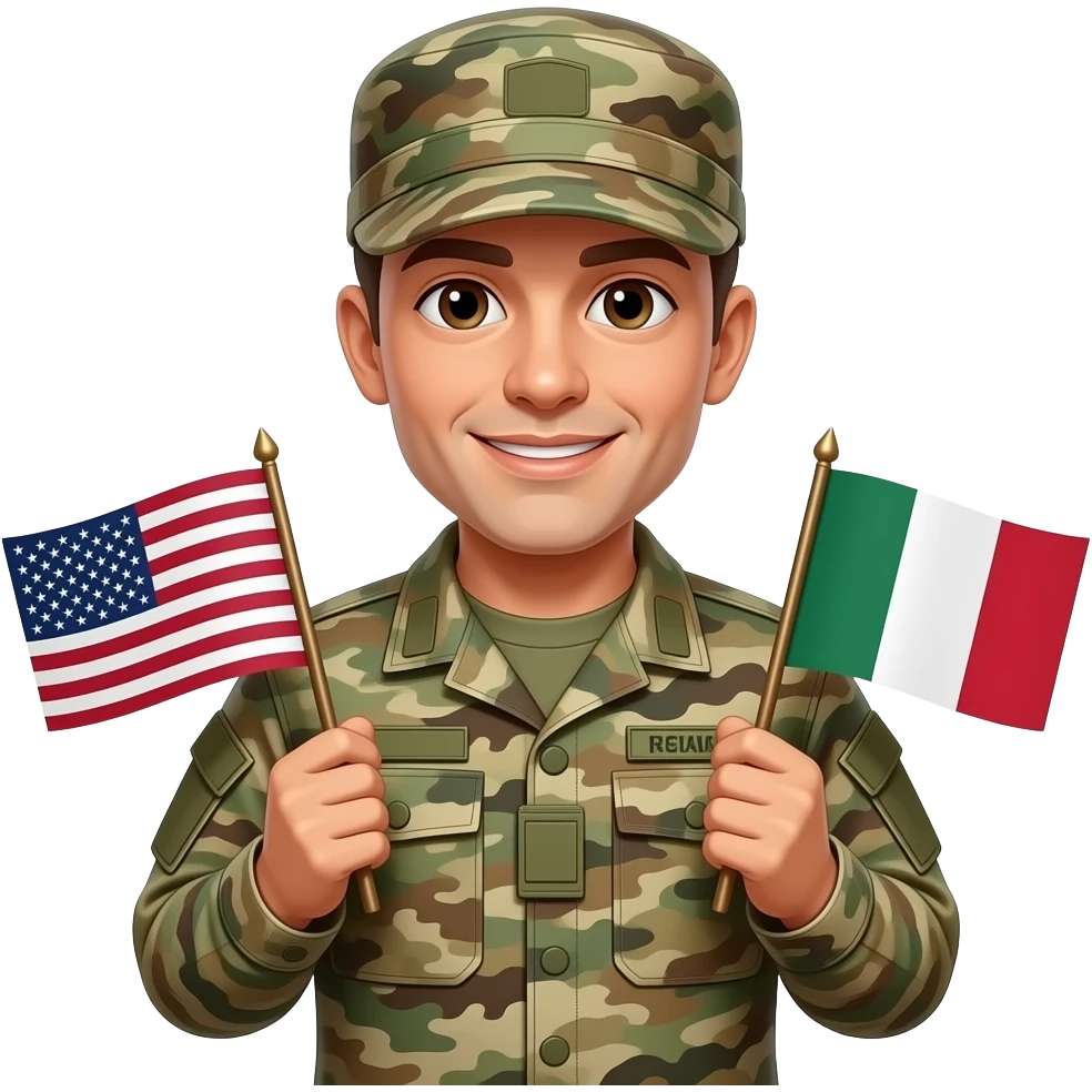 Soldier Holding Flags emoji