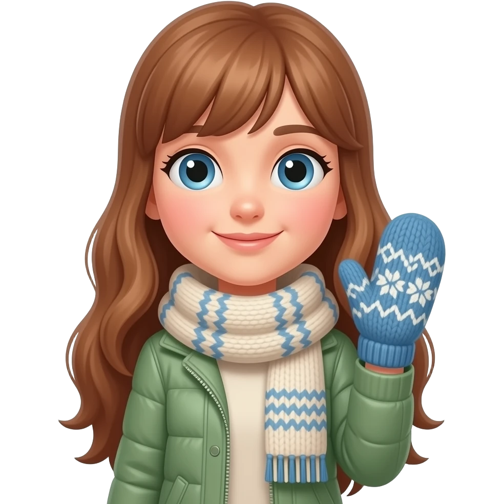 В лесу девочка варежка emoji