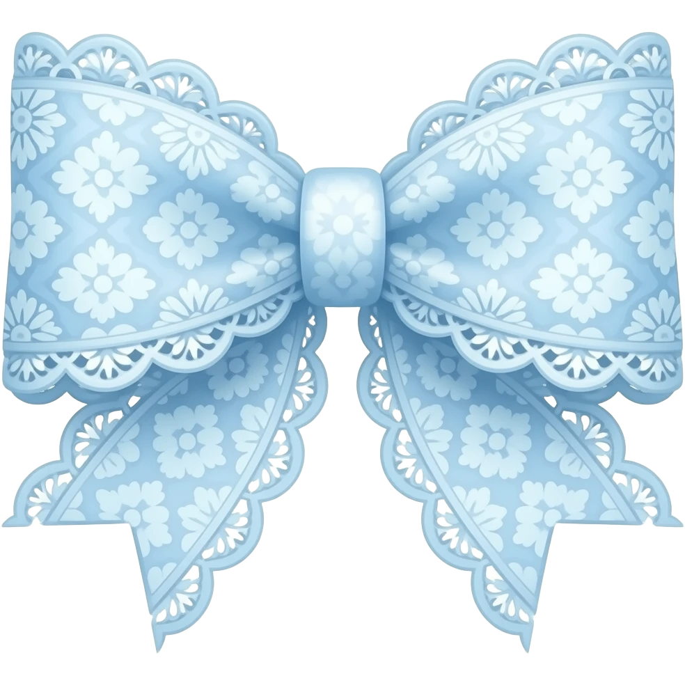 Cute cloudy light blue bow lace coquette bow emoji