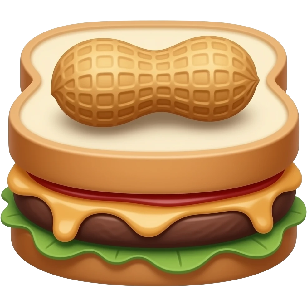 Peanut butter and jelly sandwich emoji