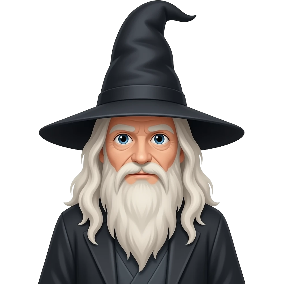 a medium shot of gandalf with hat emoji