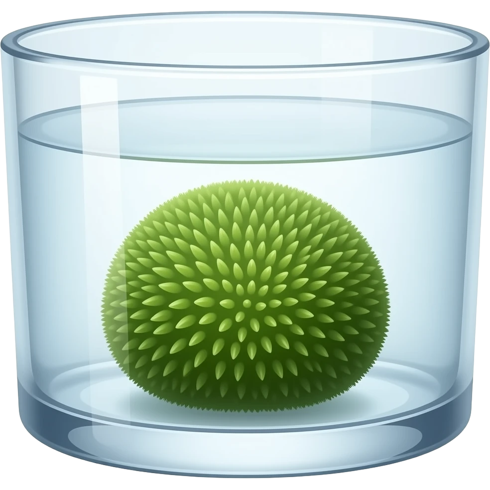 UNA SOLA ALGA MARIMO DENTRO UN VASO CON ACQUA emoji