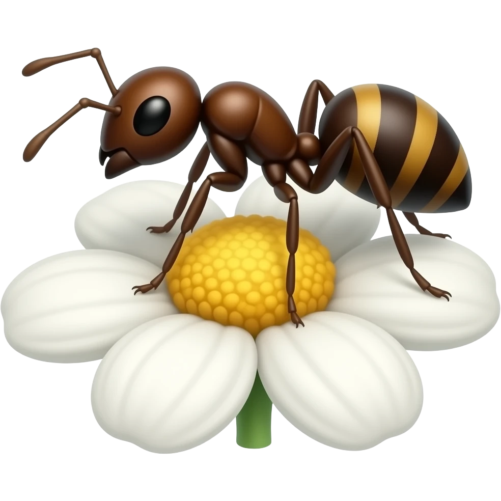 ant on a flower emoji