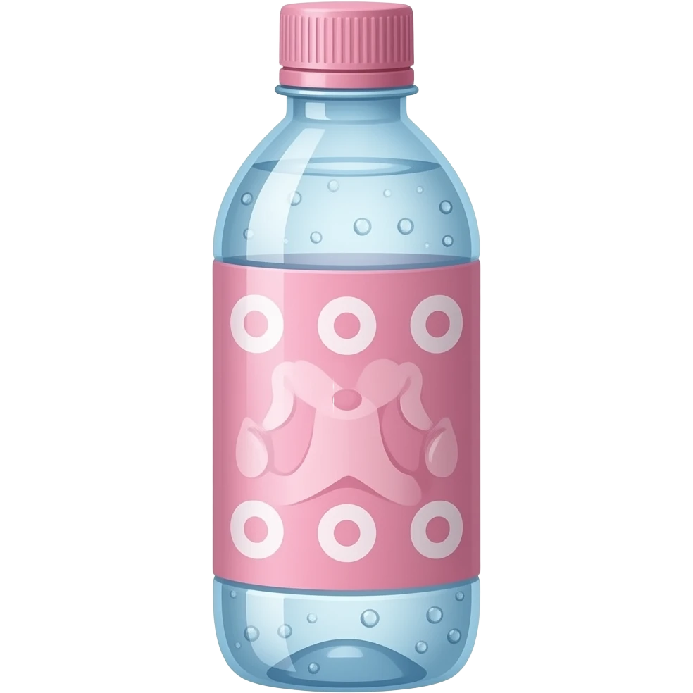 Refreching ice cold cute water bottle pink emoji