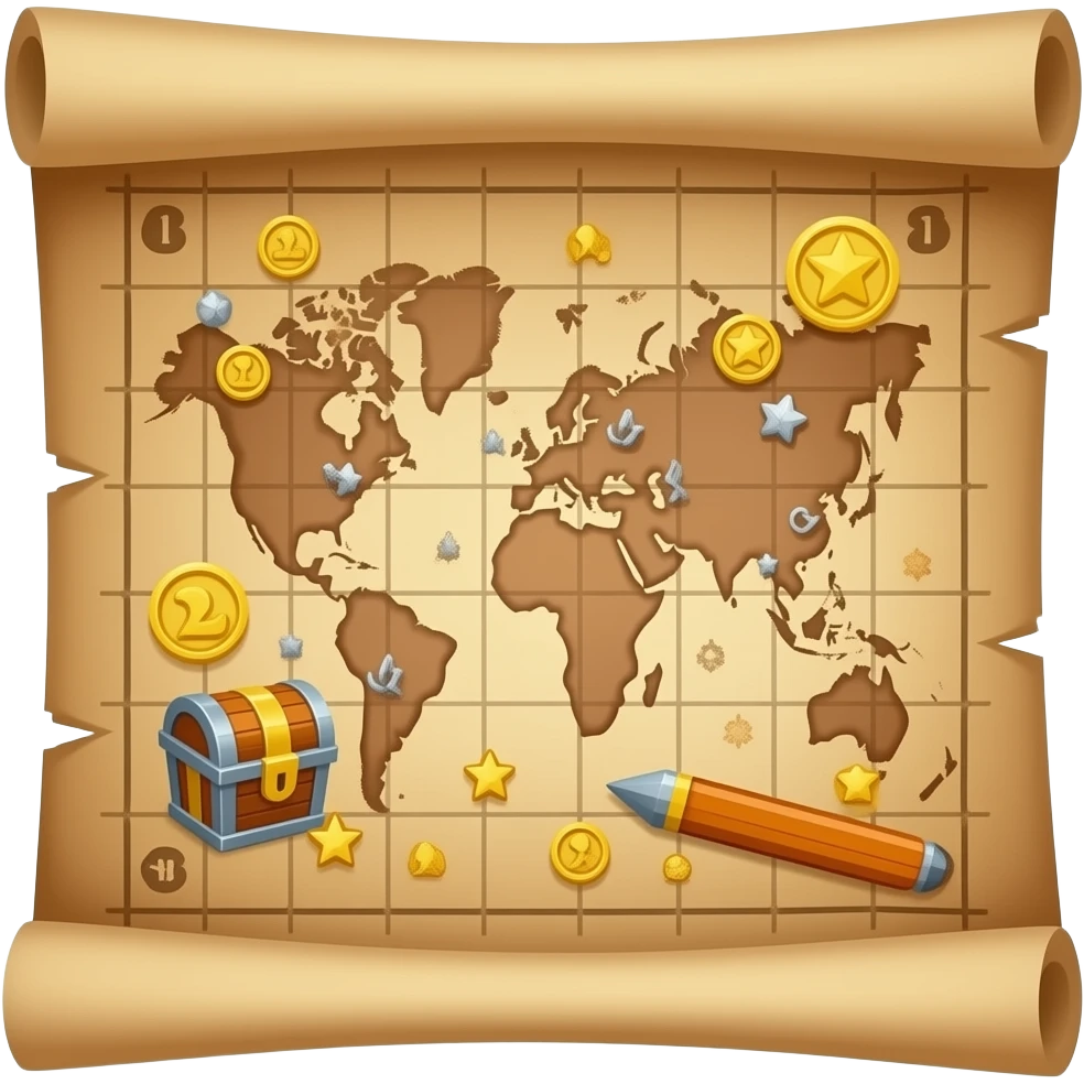 girly adventure treasure map emoji
