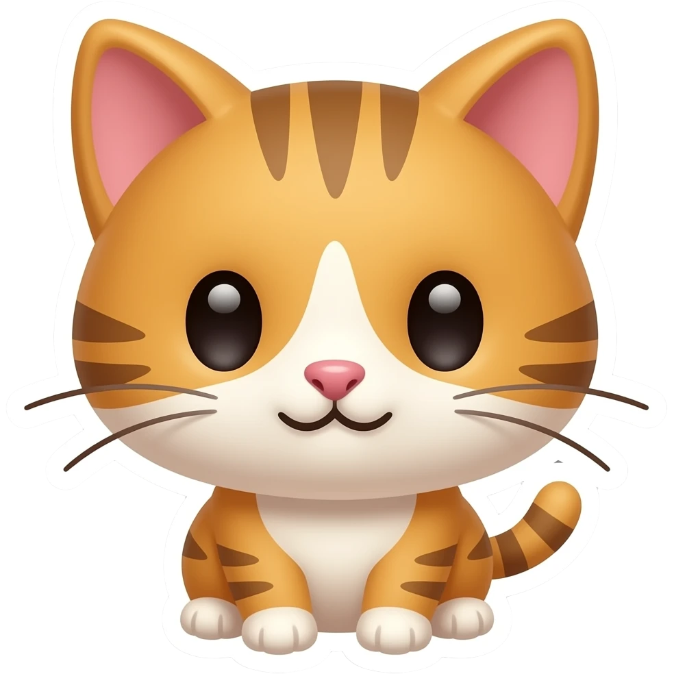 Стикер жасам берш әдемі мысық жаса берш emoji