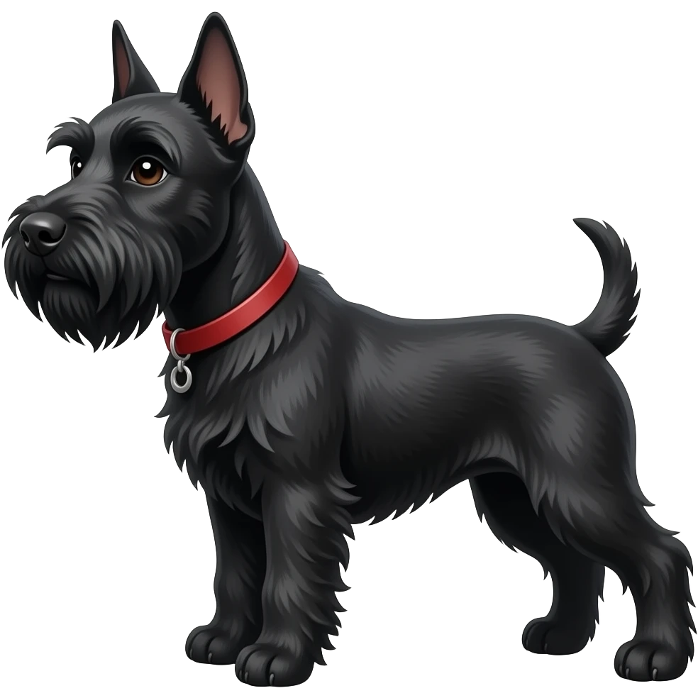 Black schnauzer dog black face cropped ears and cropped tail emoji