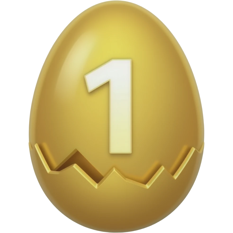 golden egg with number 1 inside emoji