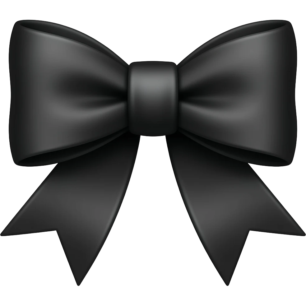 cute black bow emoji