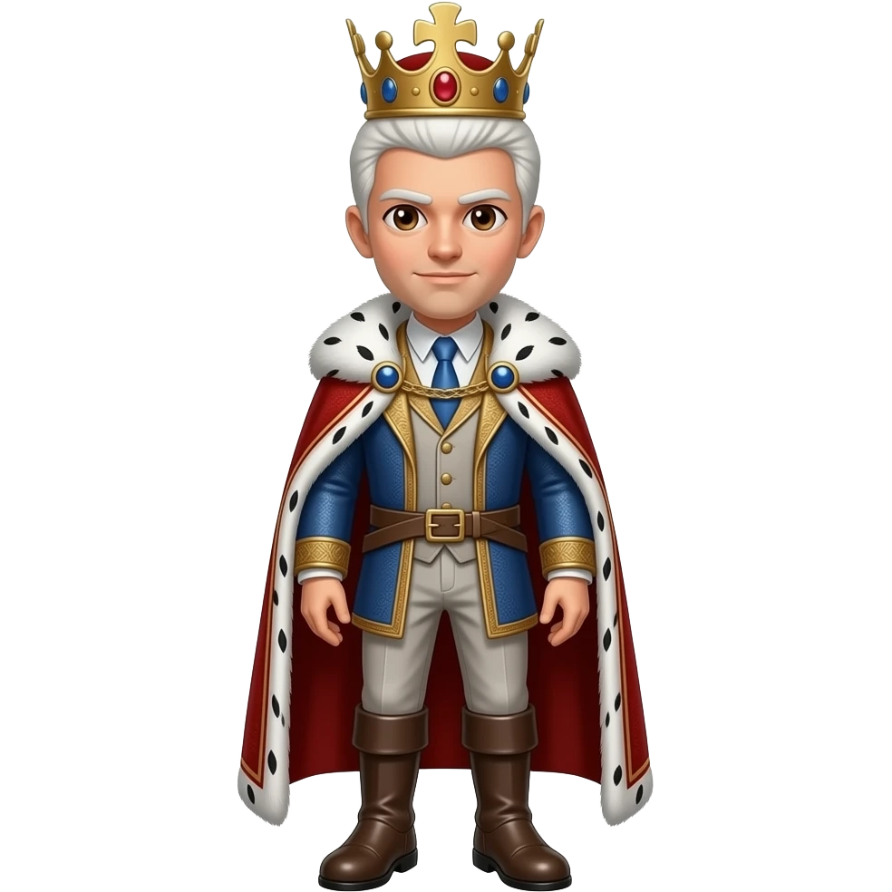 A full body Chess King entity with a big head and small body, ivory ...
