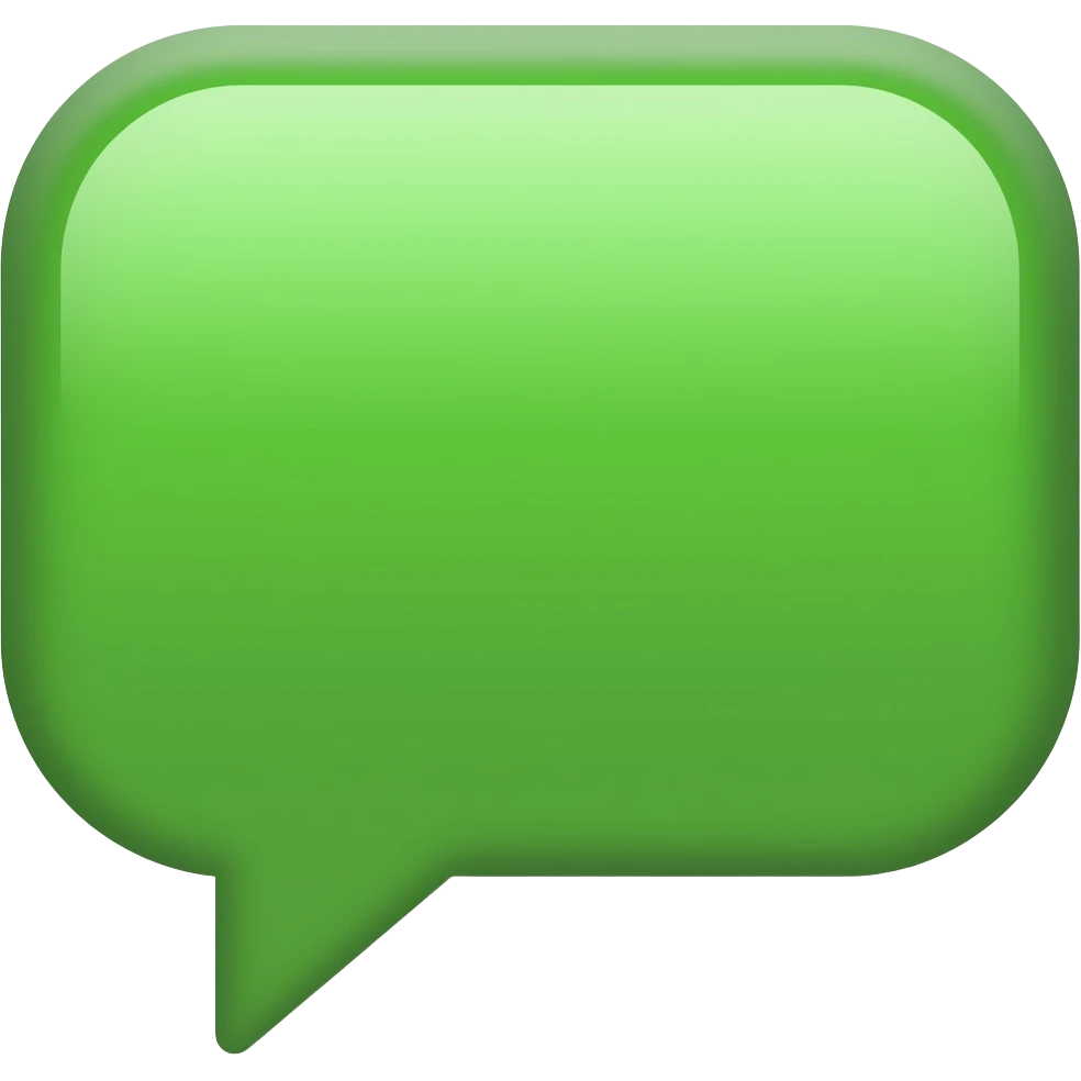 green rectangular text message ballon, with no words written emoji