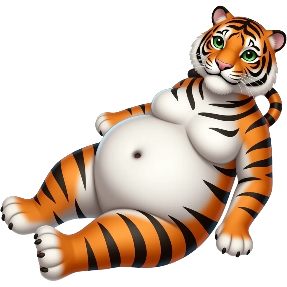 Make this Tiger girl get stuffed,her belly will be so big it would look like she has pregnancy bloating,dare to tickle that Tiger girl’s bellybutton,her gut rumbling echoes loud so you can listen to that full tummy,Tiger girl rolls around. emoji