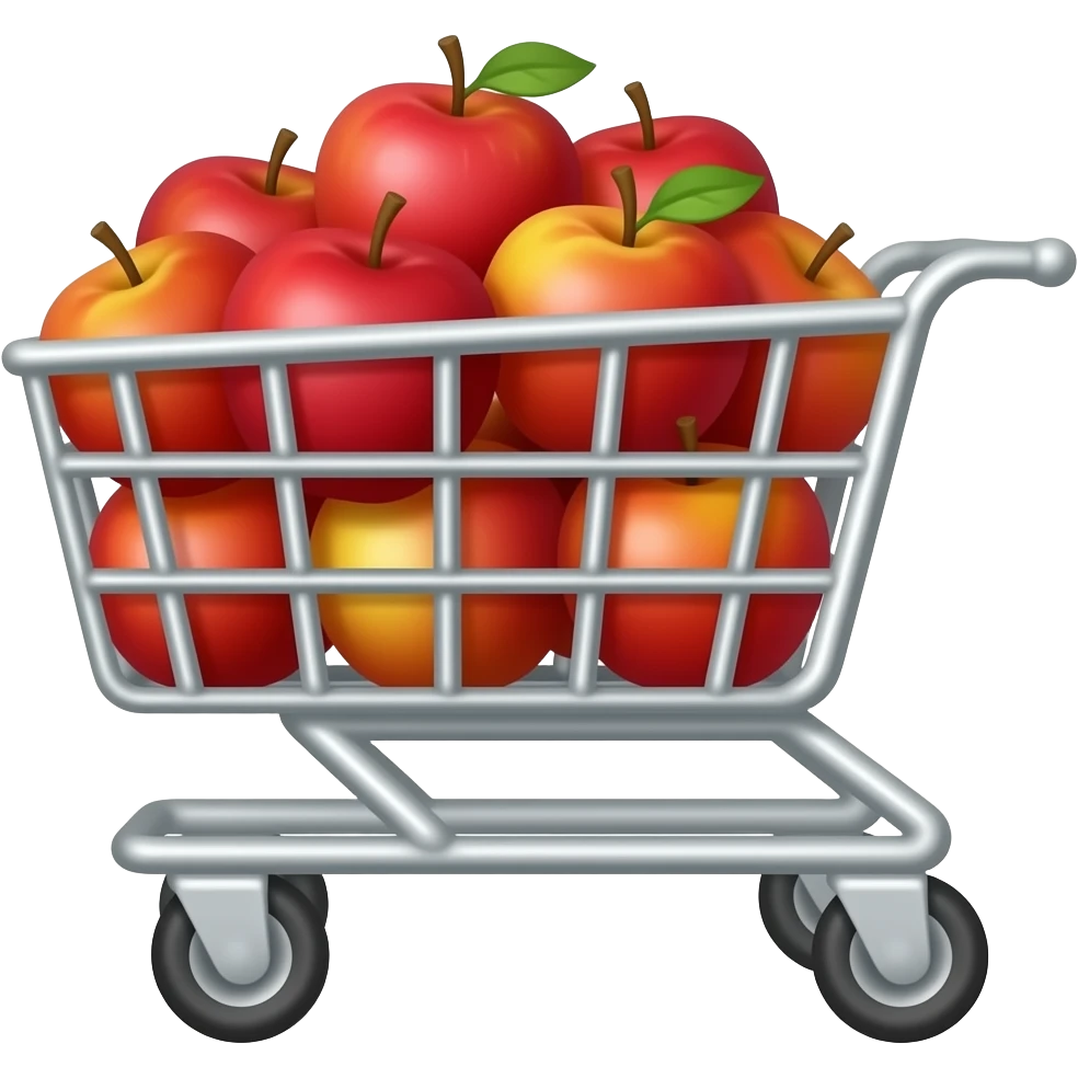 CART WITH APPLES IN IT emoji