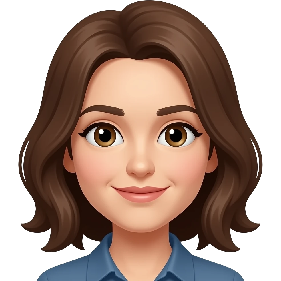 directrice cheveux chatain longueur épaule emoji