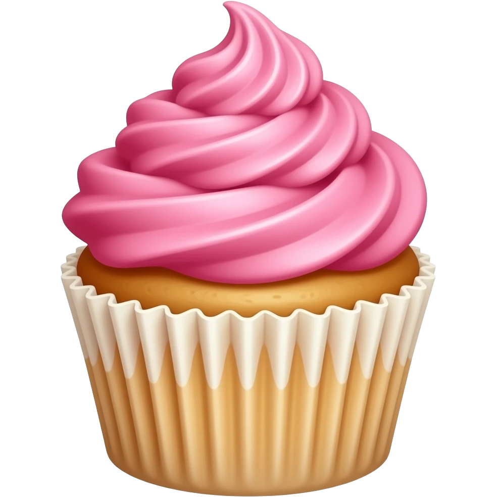 Cupcake with pink icing emoji