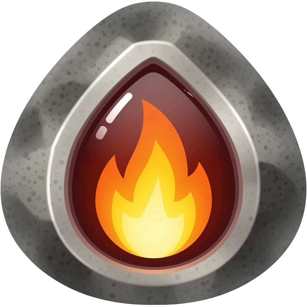 Inner-fire fire-opal stone emoji