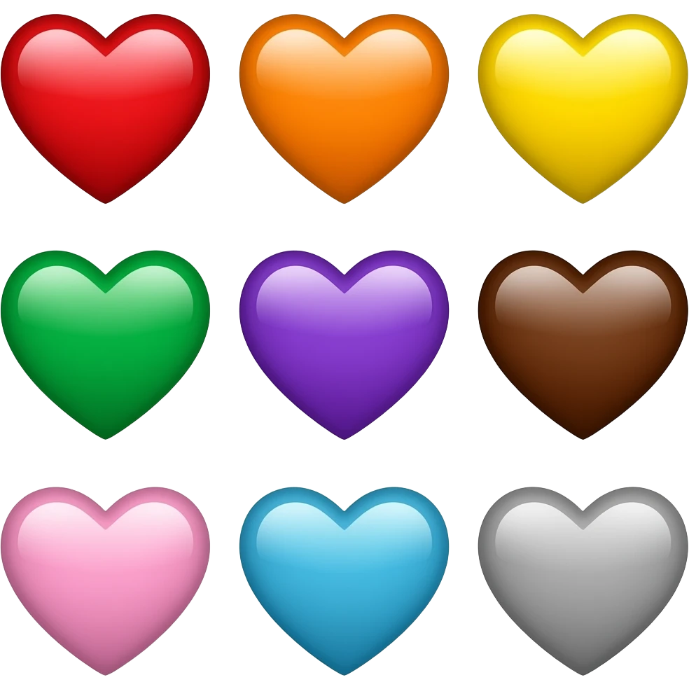 ❤️🧡💛💚💙💜🤎🖤🤍🩷🩵🩶 emoji