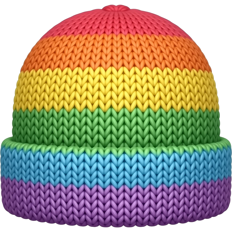 rainbow beanie hat emoji