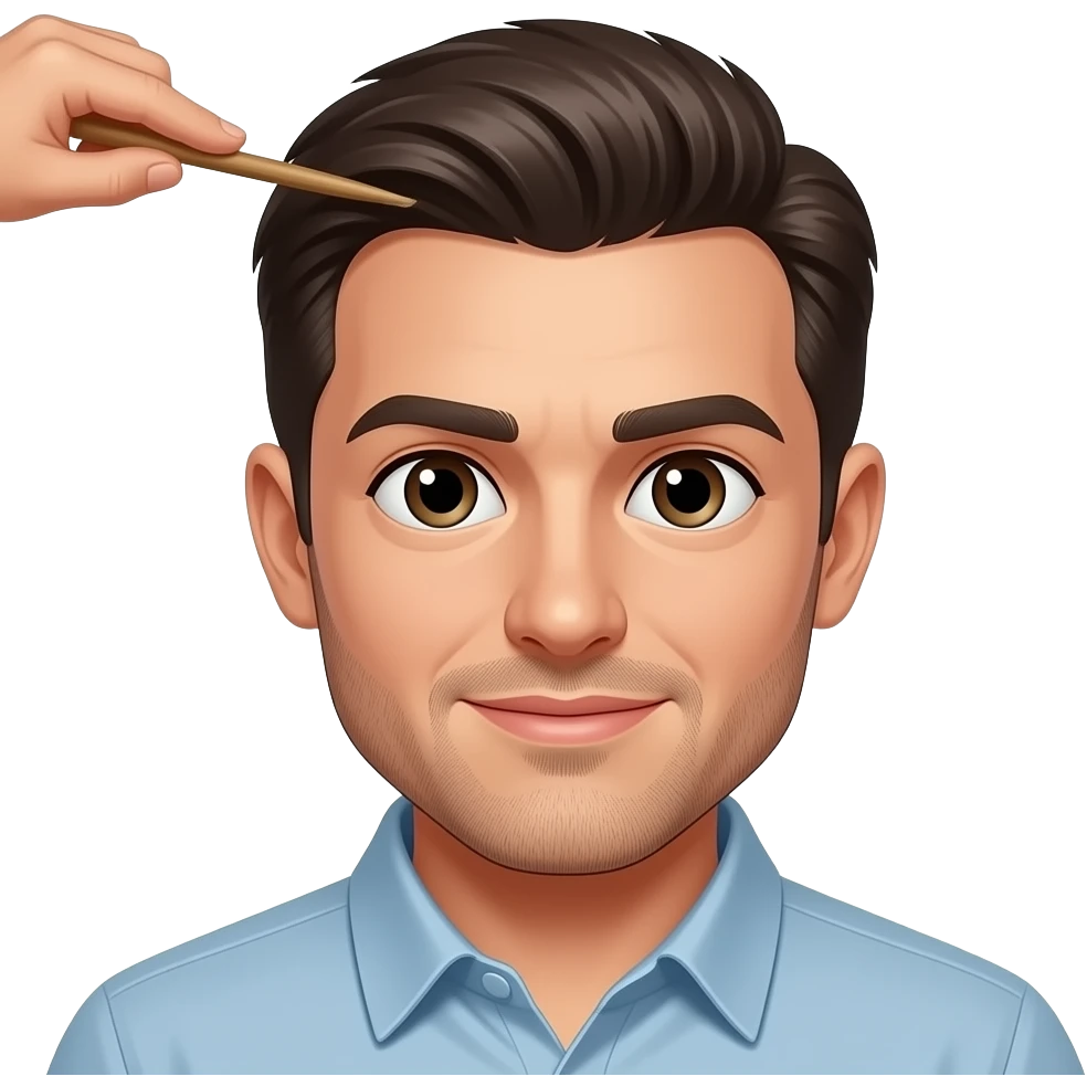 Укол в волосы мужчине emoji