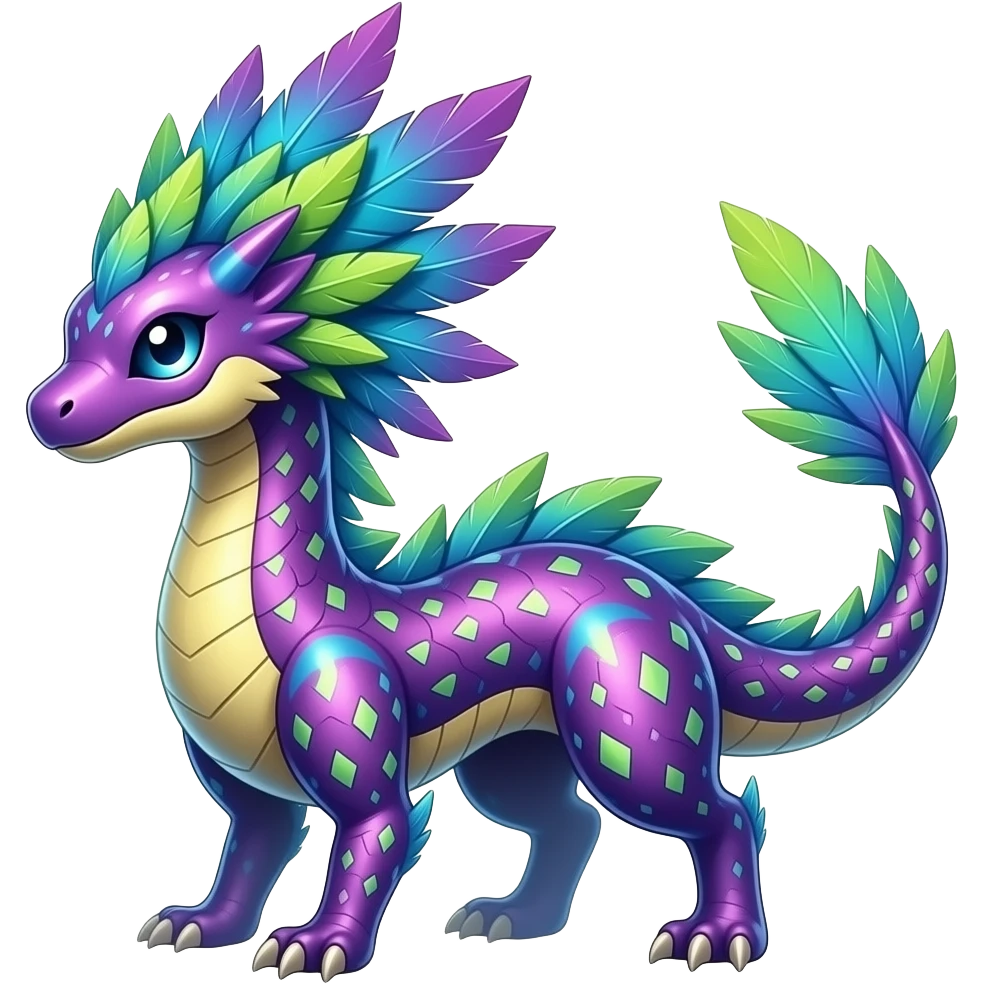 Shiny exotic feathery acidic trippy abstract tropical bioluminescent edgy cool Salandit-Salamence-Ekans-Seviper-Salazzle-Fakemon-hybrid emoji