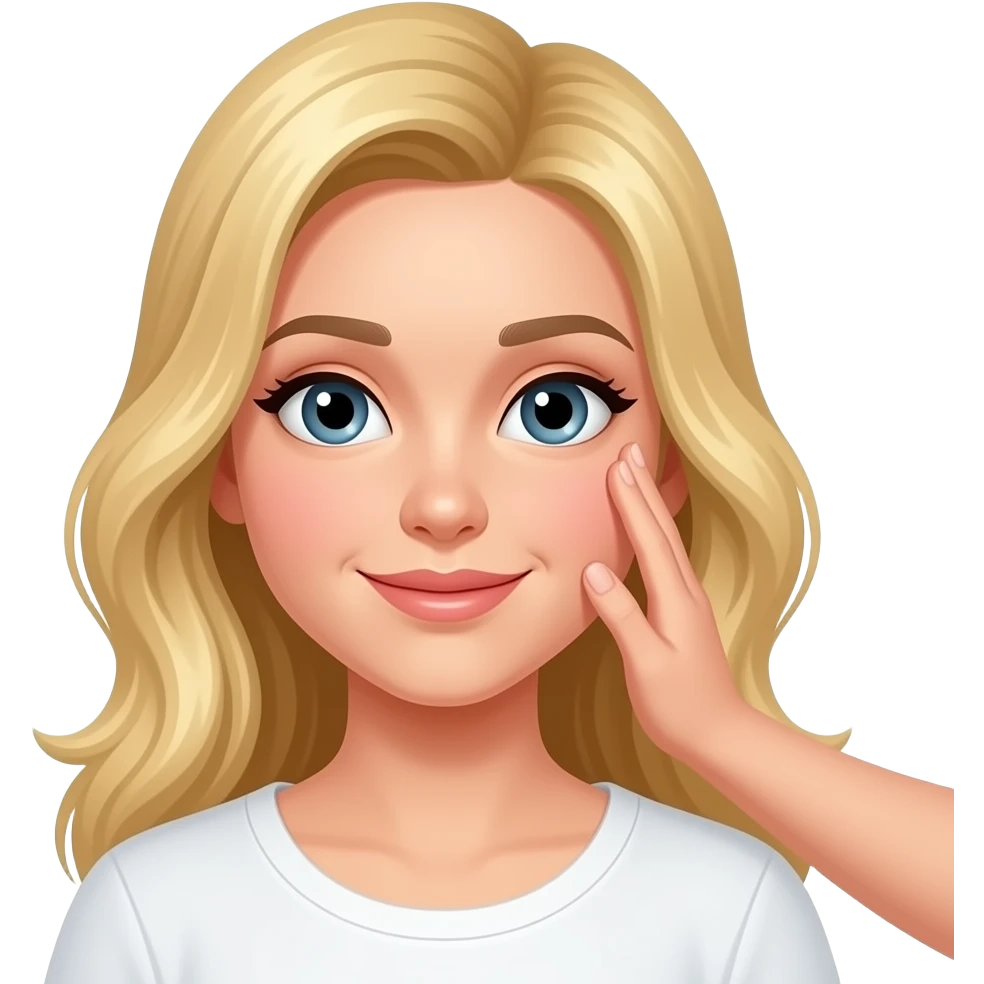 Massage joues, fille cheveux blond emoji