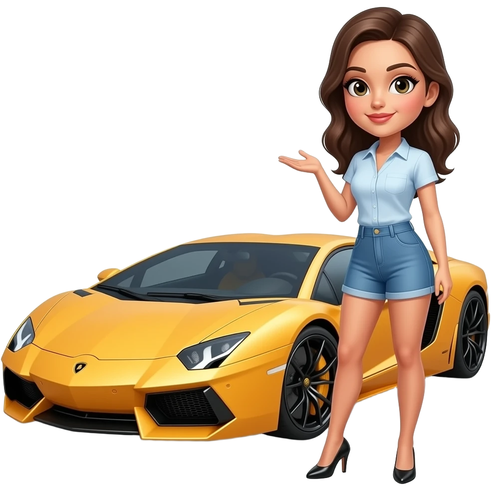 lamborghini with hot sexy gir emoji