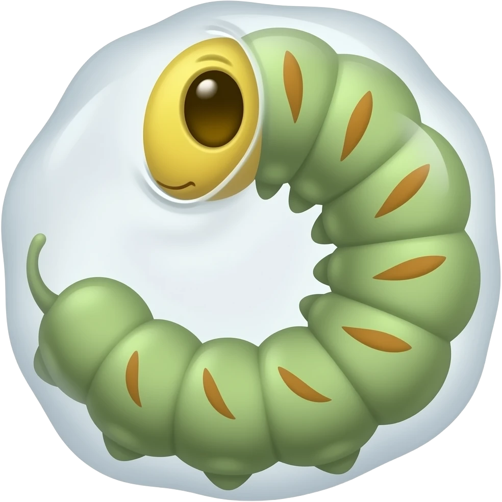 Cocooned caterpillar emoji