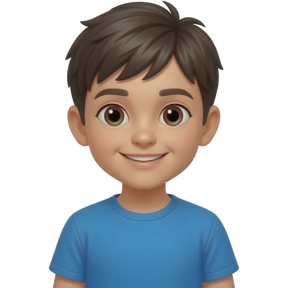 kid wearing a blue t-shirt emoji