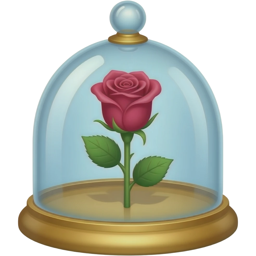 beautiful rose in dome like in the beauty and the beast emoji