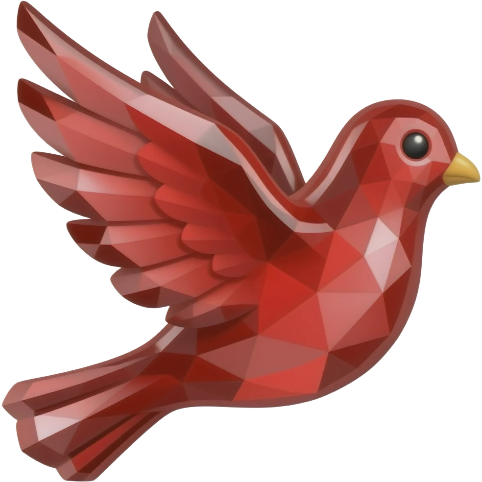 bright red shiny dove gem emoji