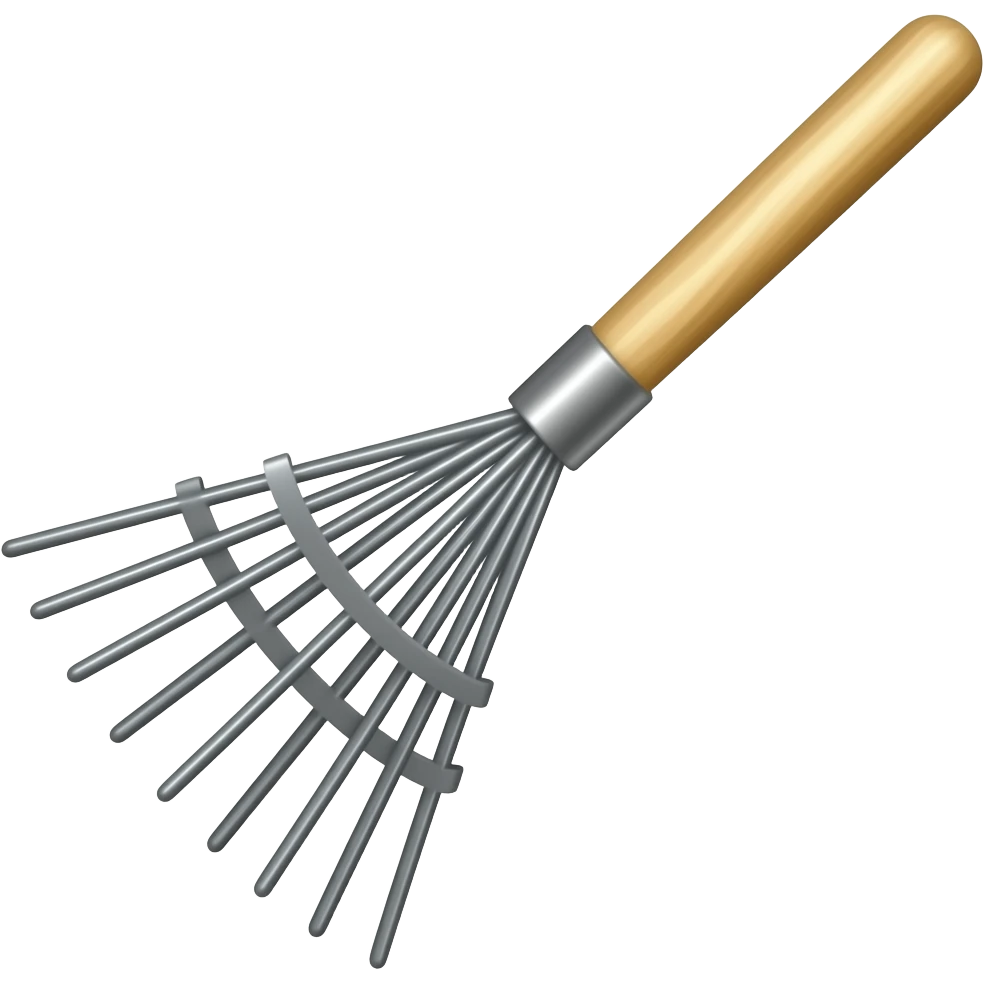 Rake with multiple tooth emoji
