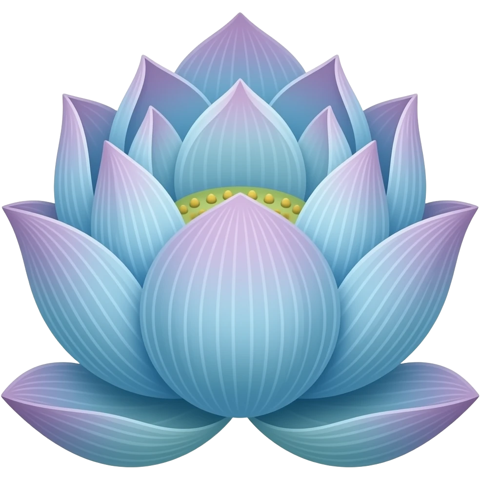 Blue purplish lotus with high details and leaf all im hd emoji