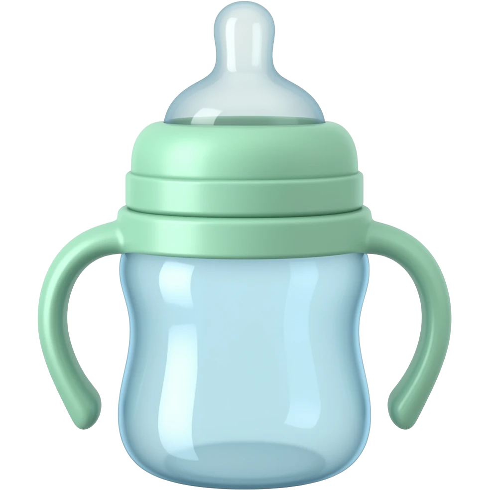 Mint baby bottle without handles emoji