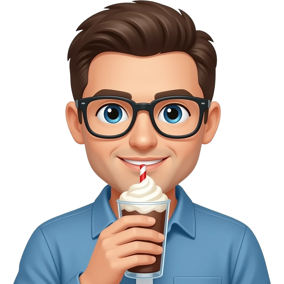 Emoji drinking a milkshake emoji
