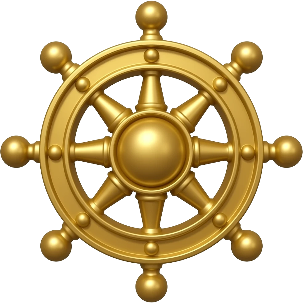 Mahoraga's Divine wheel with 8 spokes and sphere handles and the wheel ...