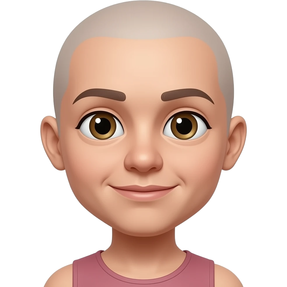 Лысая девушка с большим носом emoji
