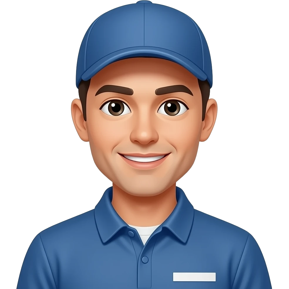 handsome delivery man emoji